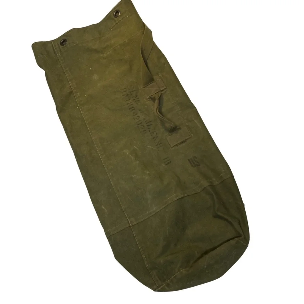 Vintage US Army Canvas Sea Bag Duffel Korean Vietnam Era‎ RA18842029